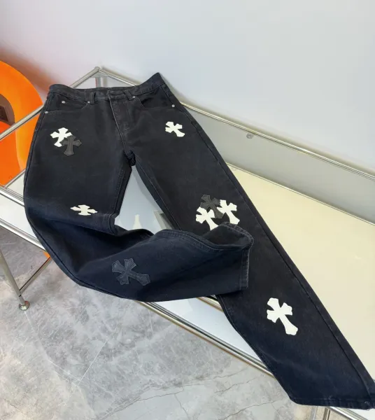 Chrome Hearts Cross Patch Black Jeans - 1