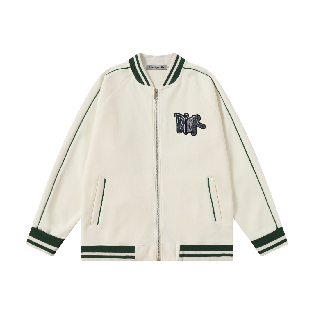 Dior Baseball Jacket Navy with White Stripes Outerwear - 9
