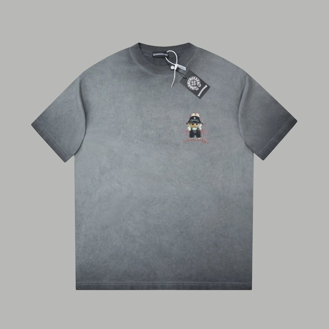 Louis Vuitton Flower Character Embroidered Washed Blue T-Shirt - 7