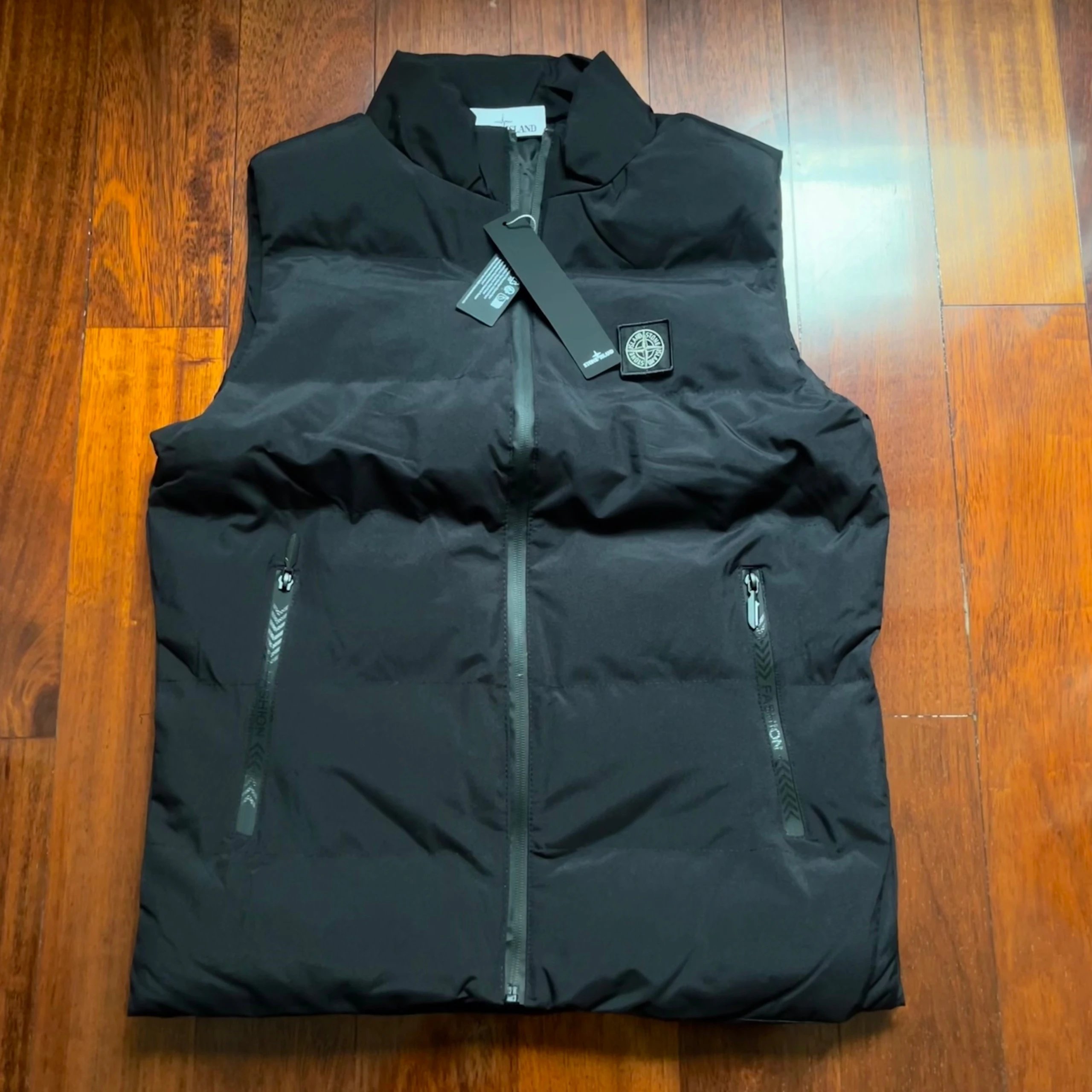 Stone Island Compass Logo Down Vest Navy - 4