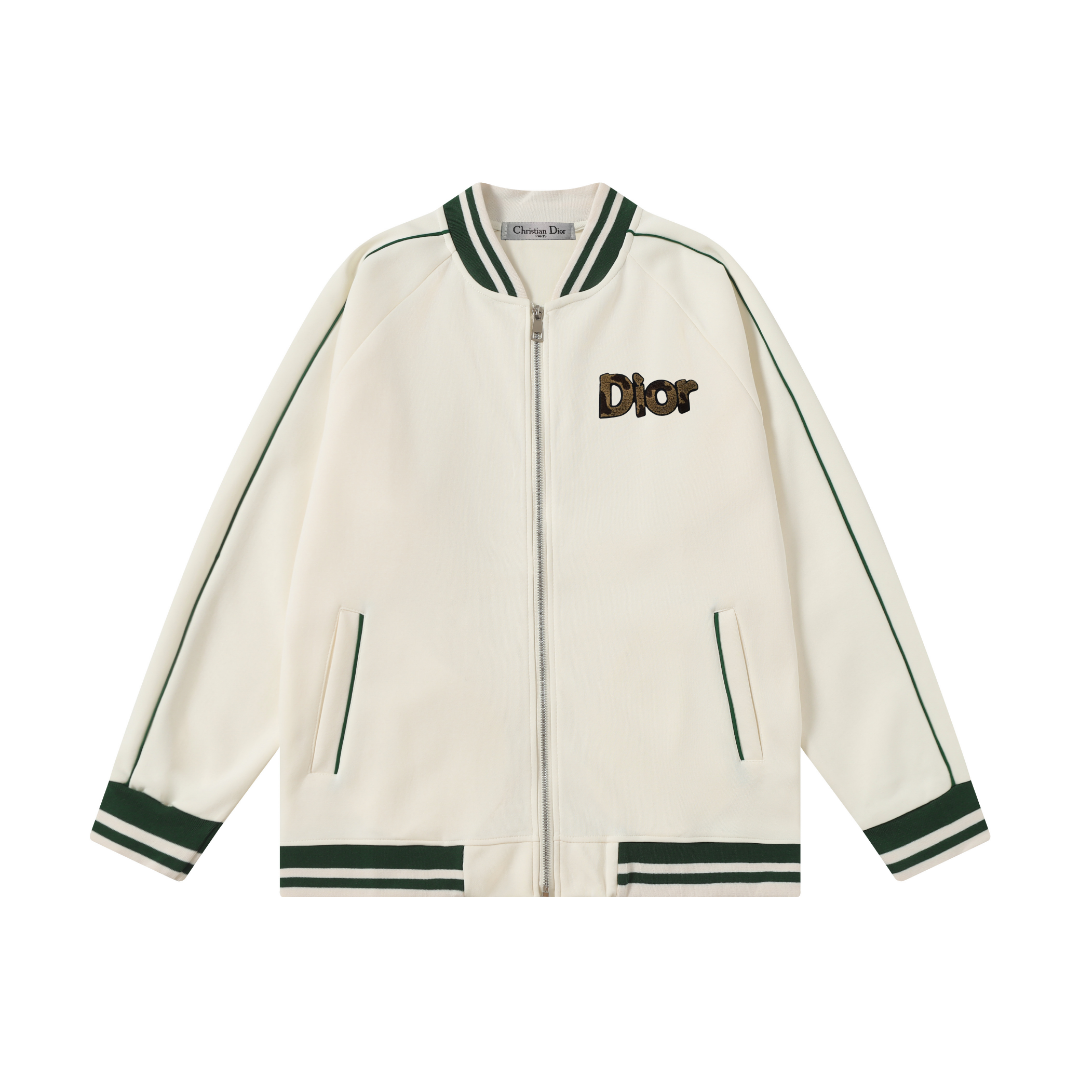 Dior Baseball Jacket Navy with White Stripes Outerwear - 3