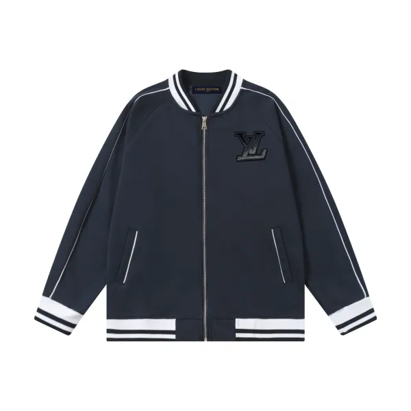 Louis Vuitton Monogram Butterfly Embroidered Bomber Jacket Navy Outerwear Jacket - 13