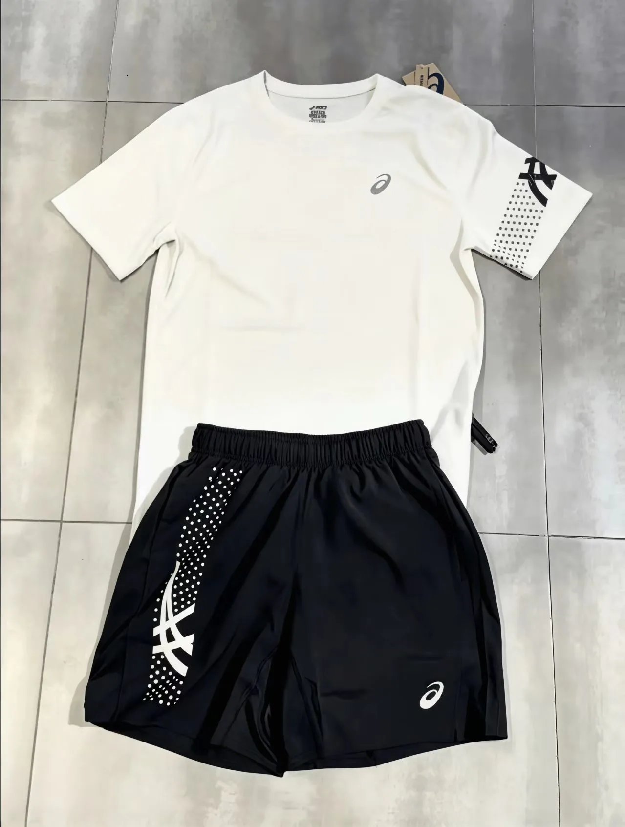 White Short Sleeve + Black Shorts