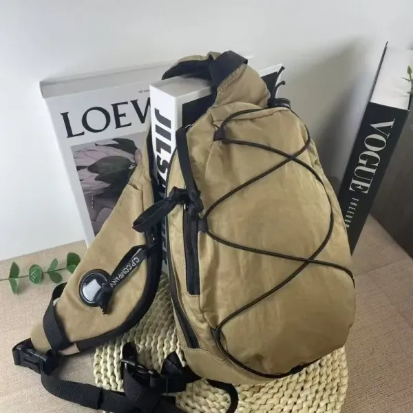 Stone Island Shadow Project Beige Crossbody Bag with Webbing Detail - 1