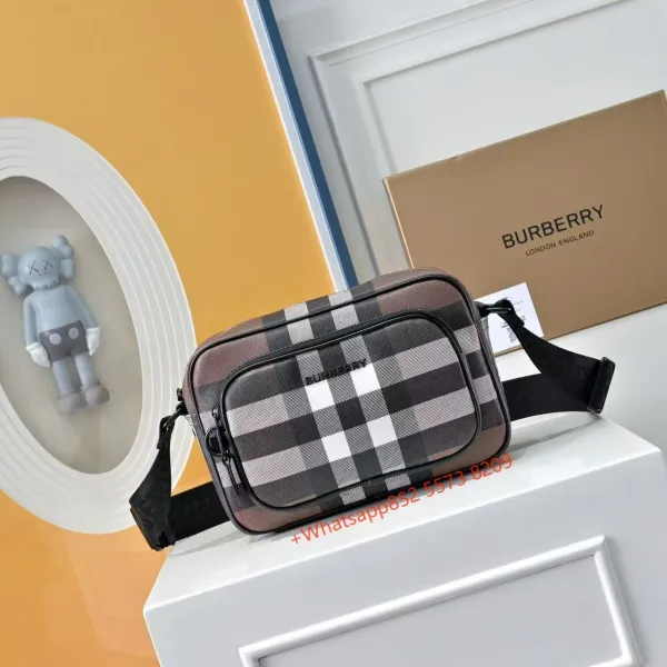 Burberry Check Print Crossbody Bag Multicolor - 1