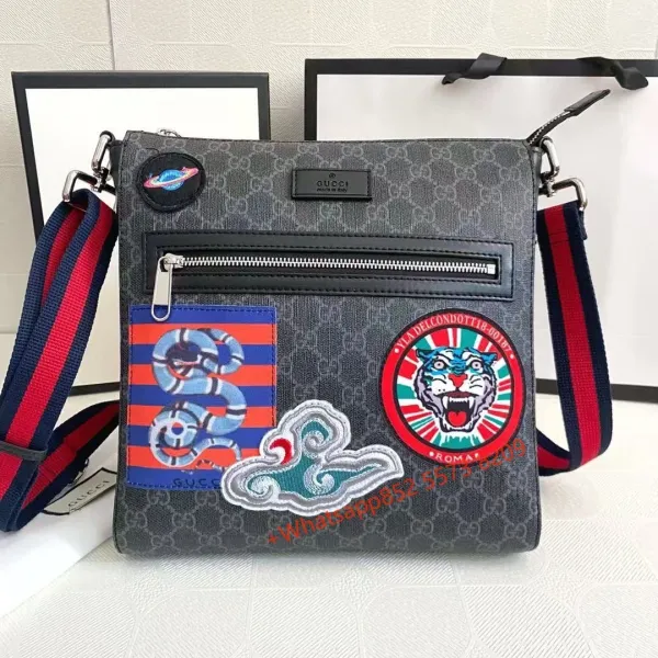 Gucci GG Marmont Patchwork Crossbody Bag Gray - 1