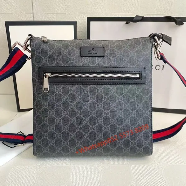 Gucci GG Marmont Crossbody Bag Gray Monogram Canvas - 1