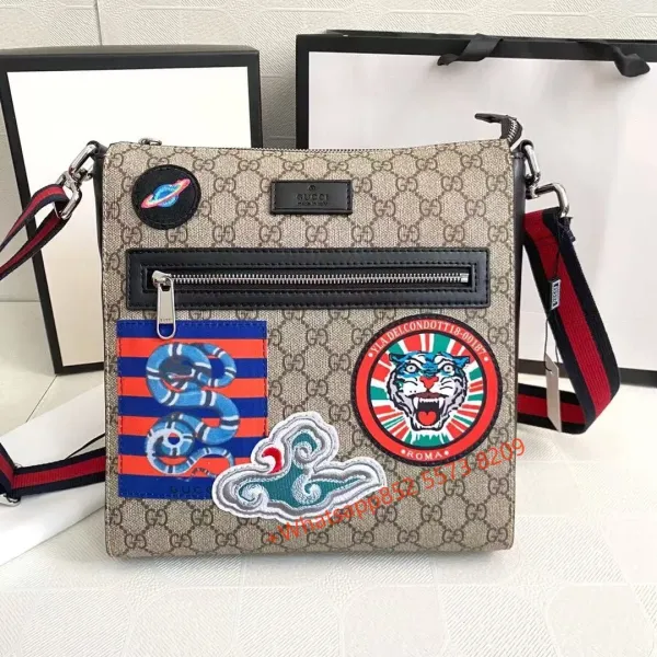 Gucci GG Marmont Patchwork Crossbody Bag Beige Multicolor - 1