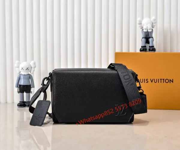 Louis Vuitton Soft Trunk Black Grained Leather Crossbody Bag - 1