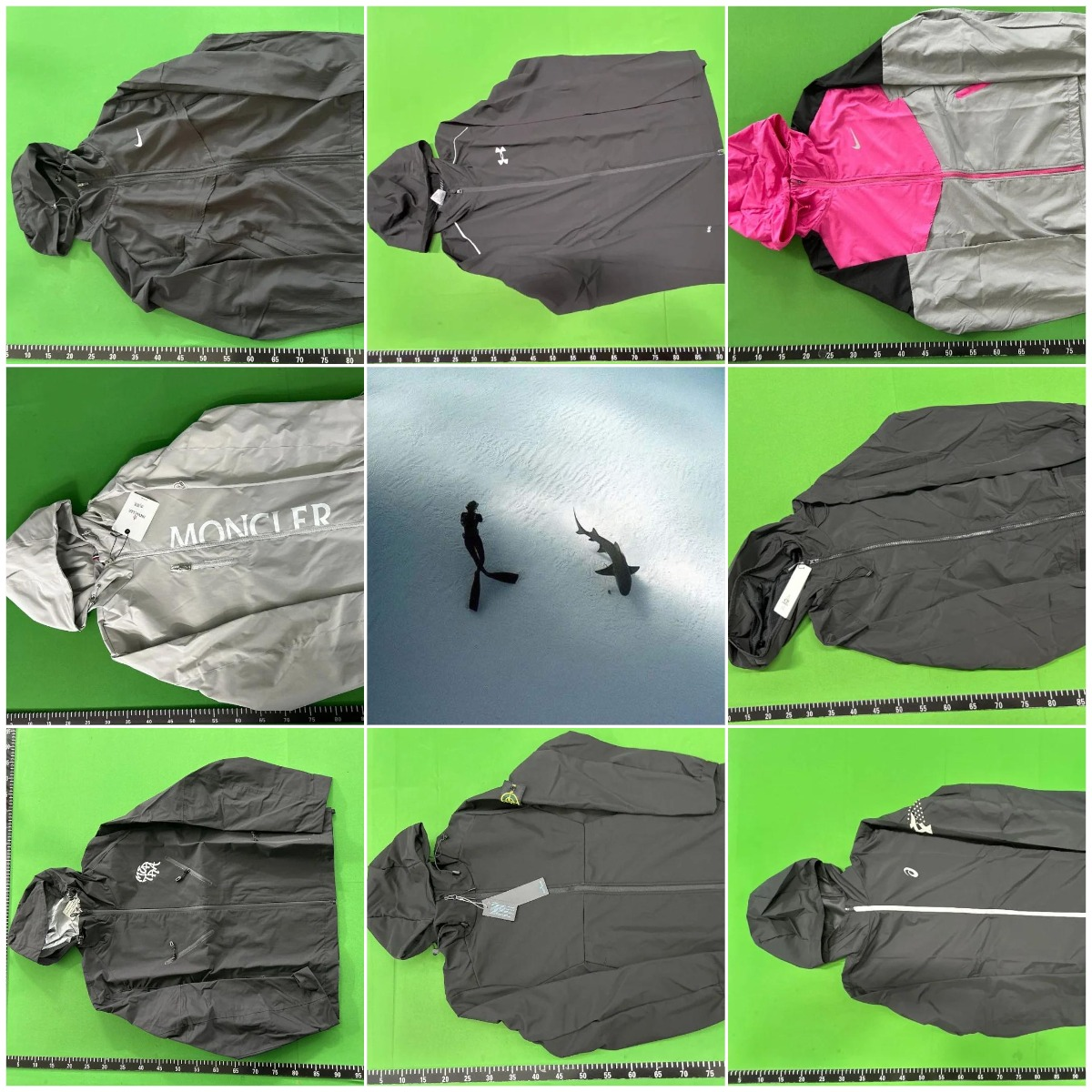 Collection of jackets and sportswear brands