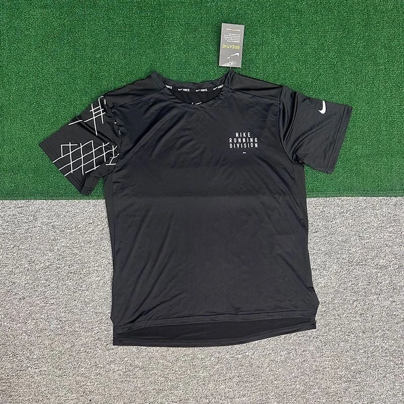 Black patterned short sleeved shirt