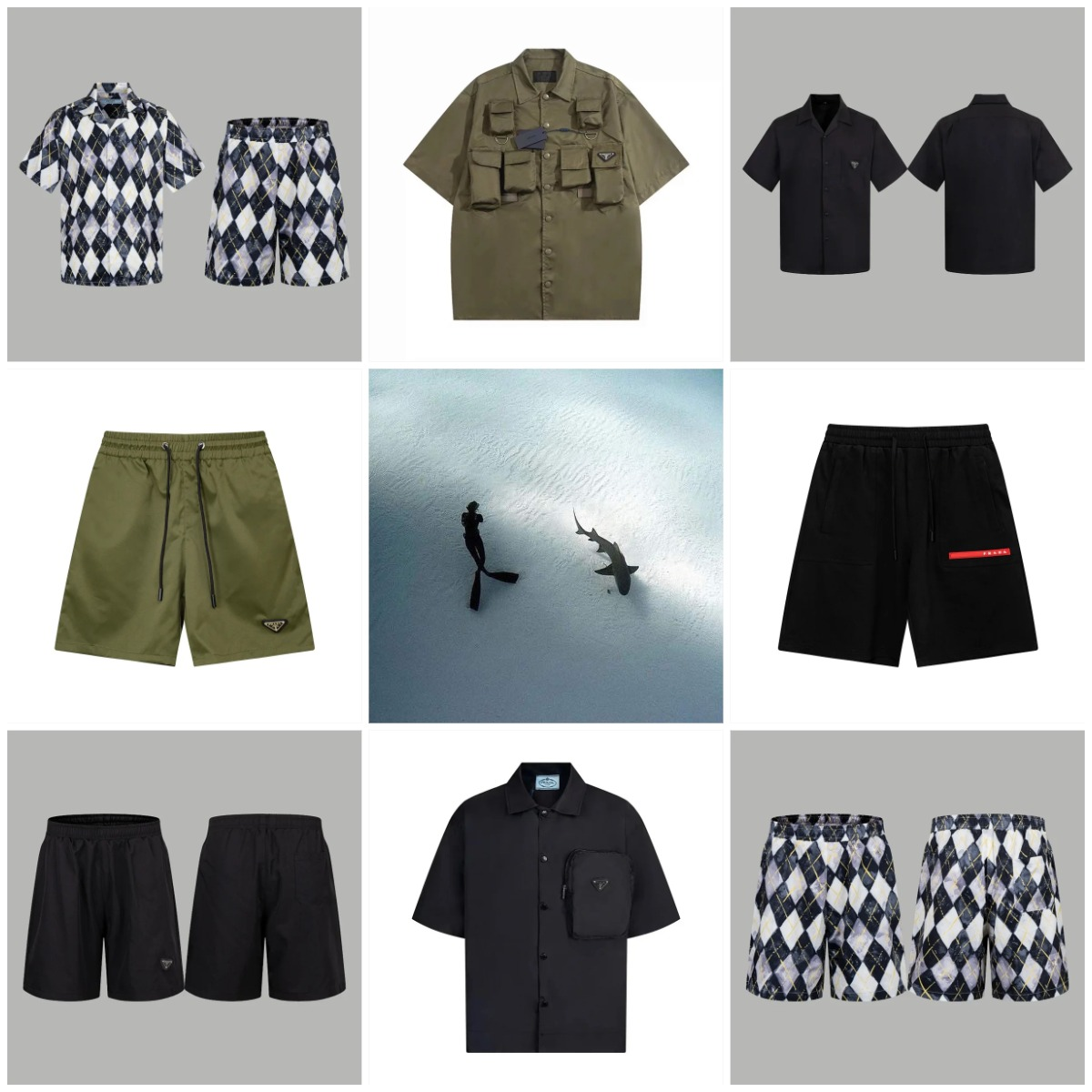 Summer high quality short sleeve shorts