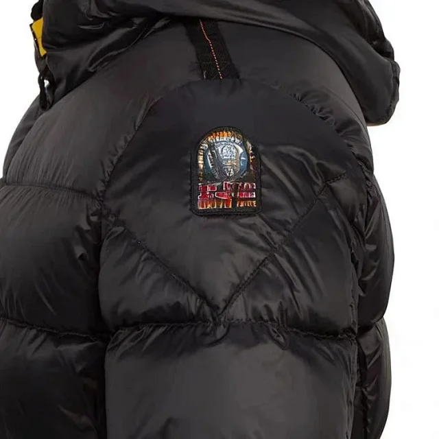 Parajumpers Down Jackets Hooded quilted puffer jacket with yellow neck strap product detail image 16