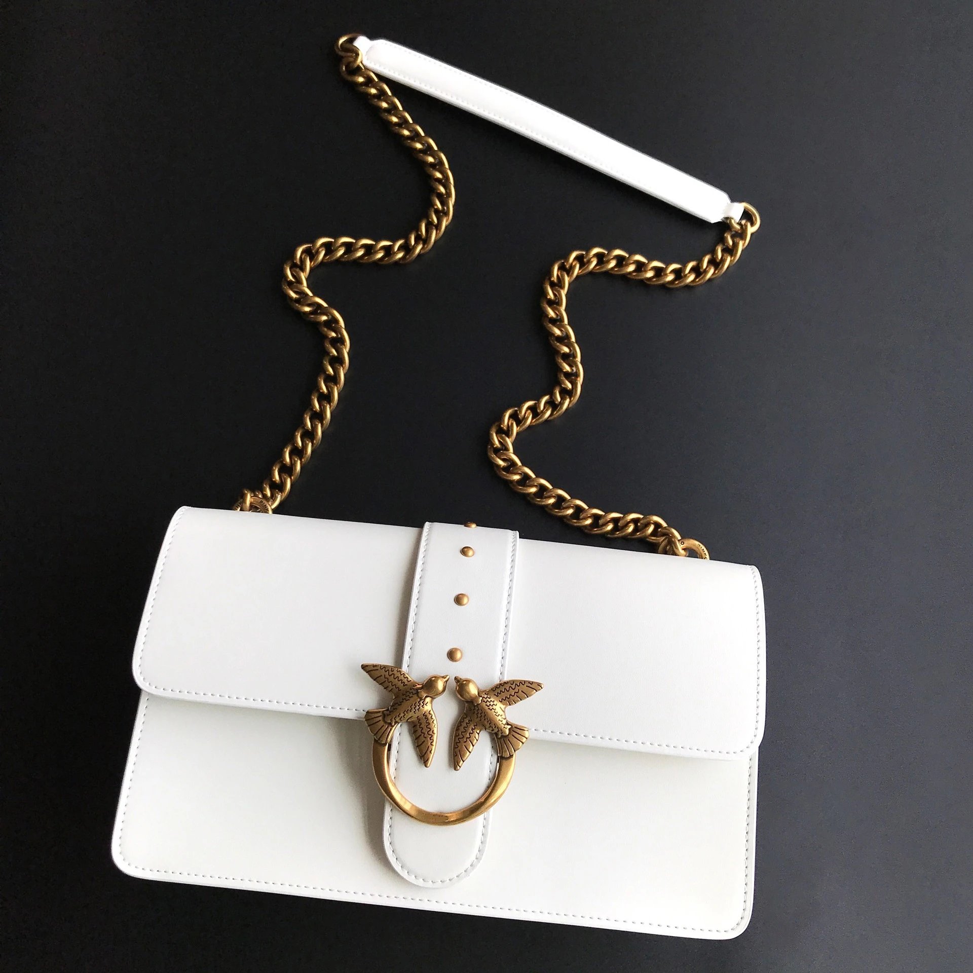 Pinko Bag — 21 Tea Gold Classic White Large Size colorway — USFans Spreadsheet photo