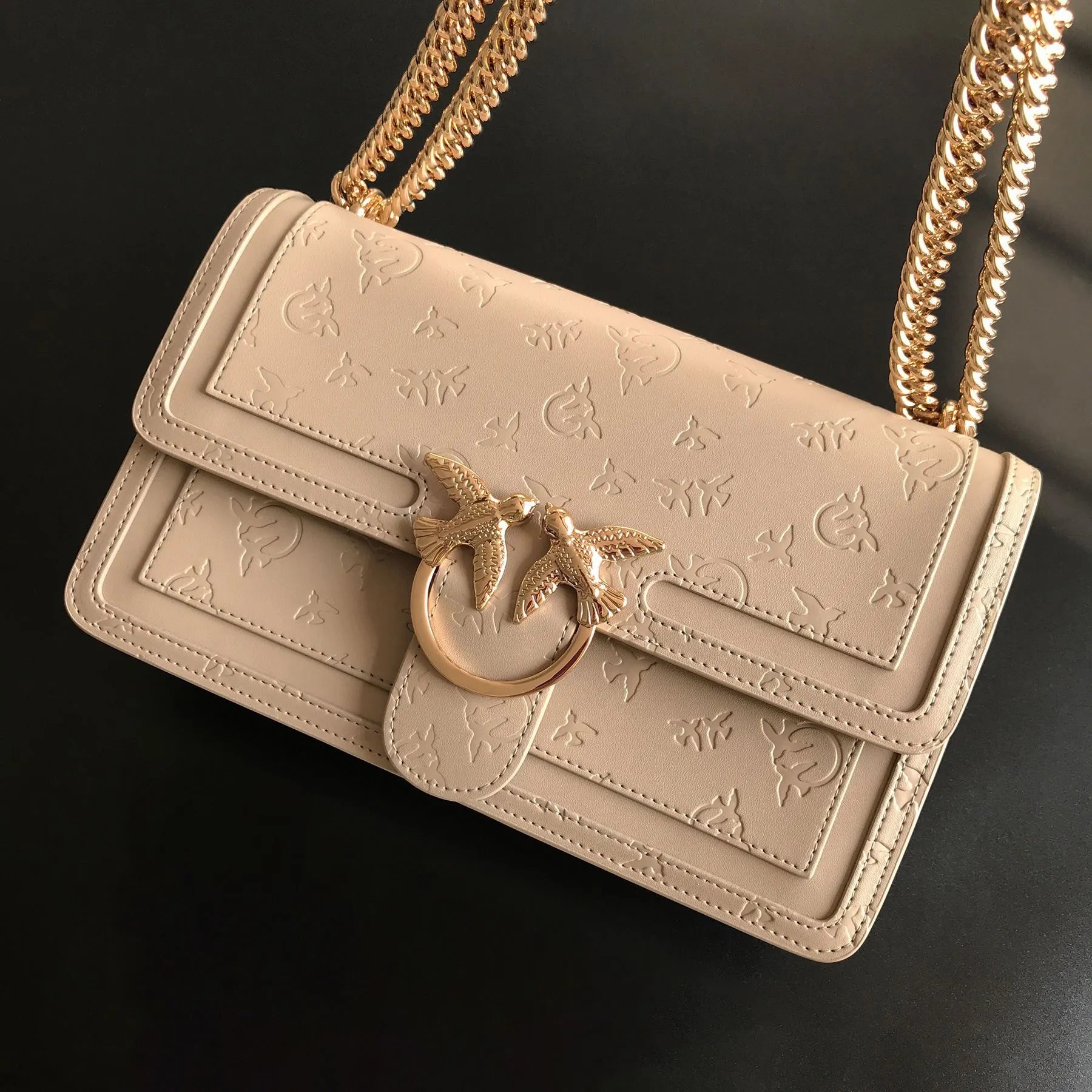 Pinko Bag — 20 khaki embossed large size colorway — USFans Spreadsheet photo
