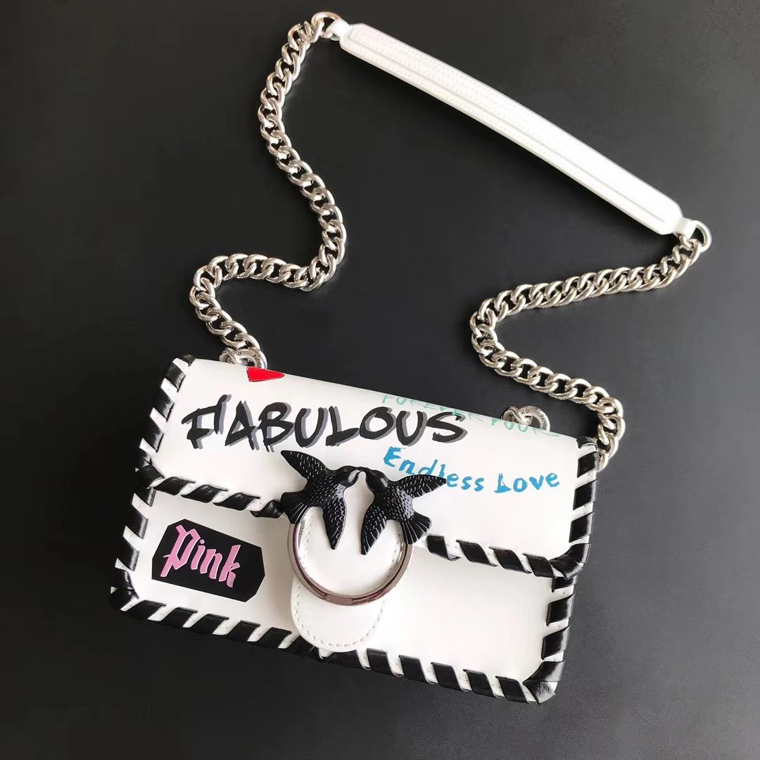 Pinko Bag — Graffiti-knit white small size colorway — USFans Spreadsheet photo