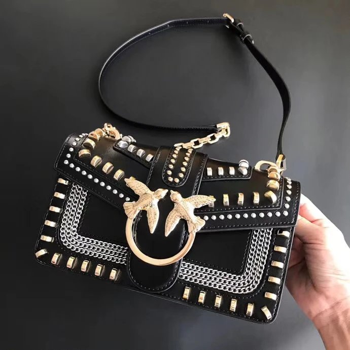 Pinko Bag — 20 rivets, black, small size colorway — USFans Spreadsheet photo