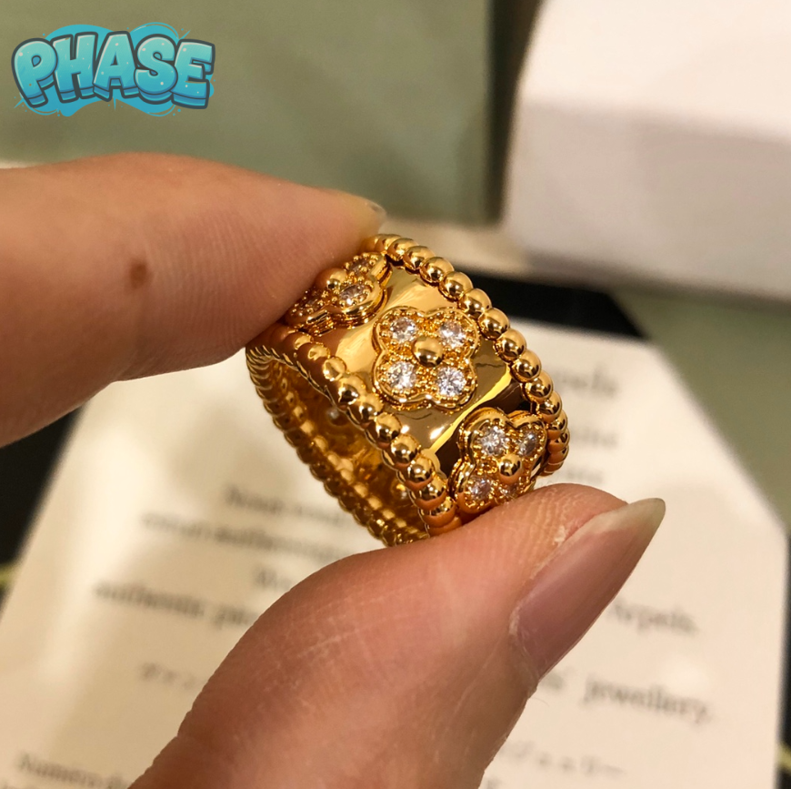 Van Cleef & Arpels Perlée Pavé Ring Rose Gold Diamond Ring Jewelry - 13