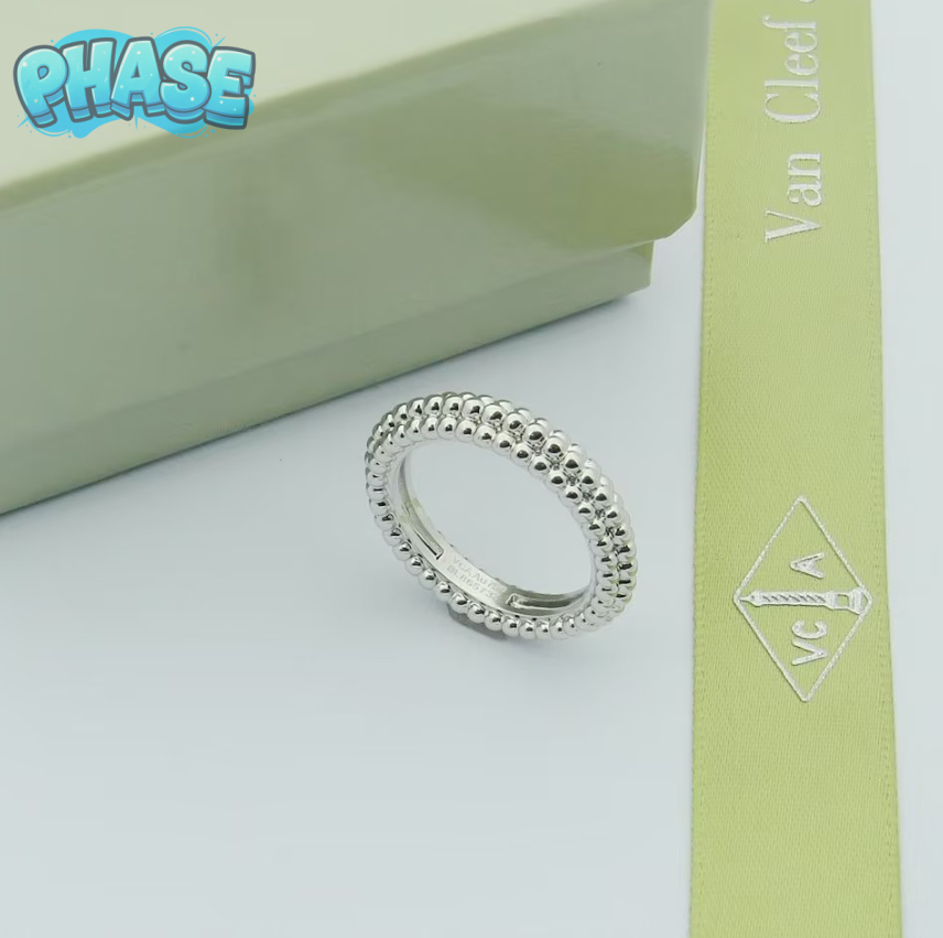 Van Cleef & Arpels Perlée Pavé Ring Rose Gold Diamond Ring Jewelry - 5