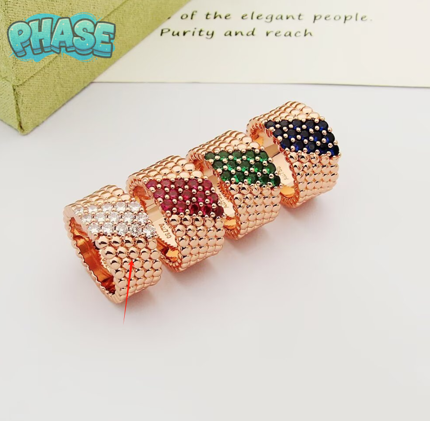 Van Cleef & Arpels Perlée Pavé Ring Rose Gold Diamond Ring Jewelry - 8
