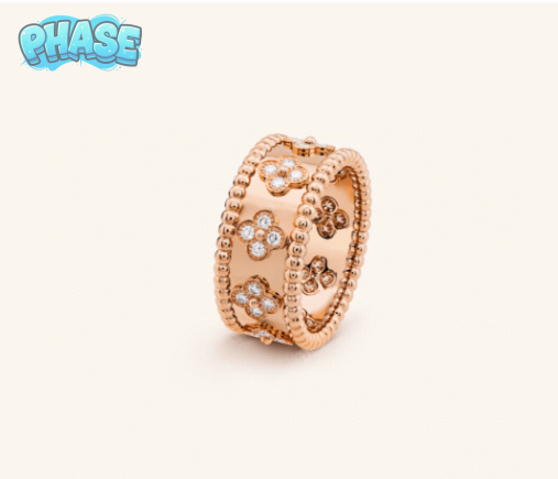 Van Cleef & Arpels Perlée Pavé Ring Rose Gold Diamond Ring Jewelry - 12