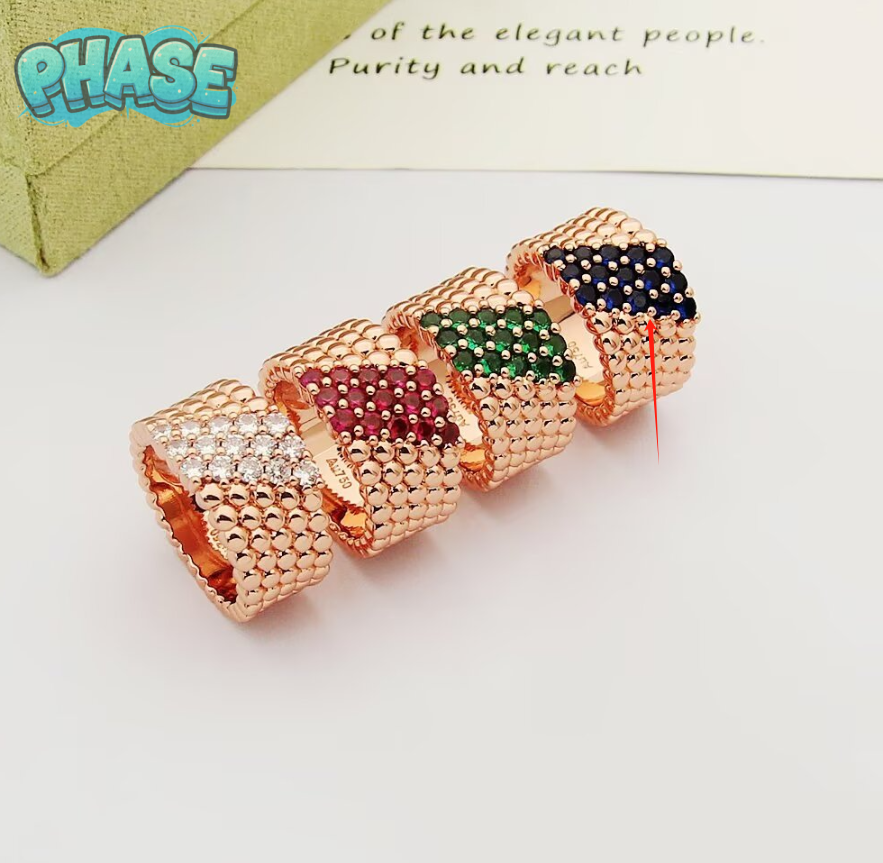 Beaded Pavé Gemstone Stack Rings Rose Gold Multicolor Jewelry