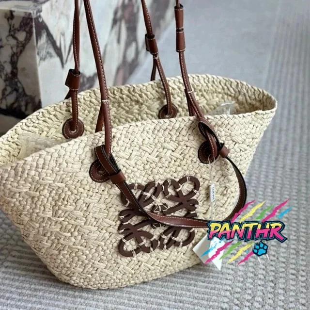 Loewe Woven tote bag / printed chain-strap shoulder product detail image 3