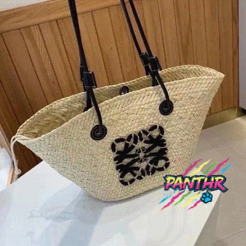 Loewe Woven tote bag / printed chain-strap shoulder product detail image 1