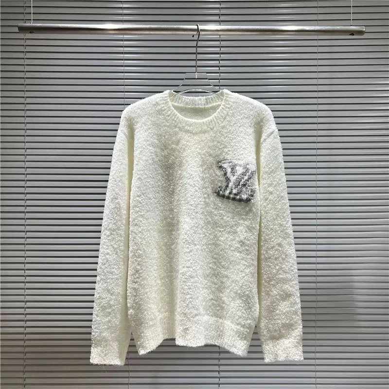 Louis Vuitton Knitwear LV Monogram intarsia crewneck sweater — white