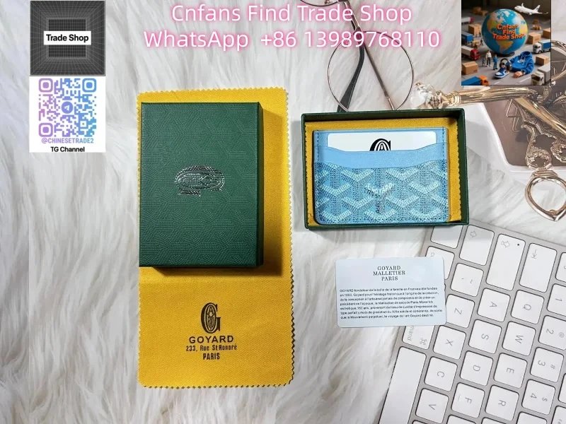 Goyard Goyard Malletier Paris Blue Goyardine Card Holder Blue
