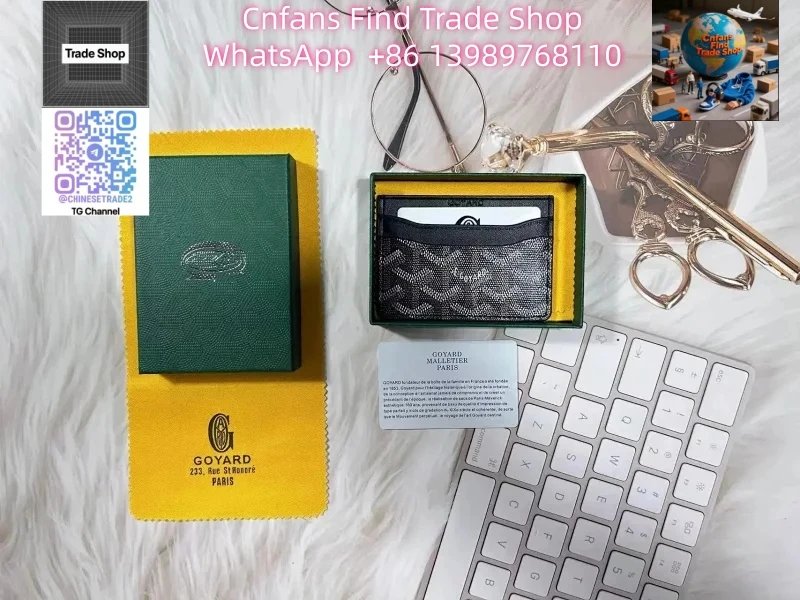 Goyard Goyard Mallinger Paris Card Holder in Black Goyardine Black