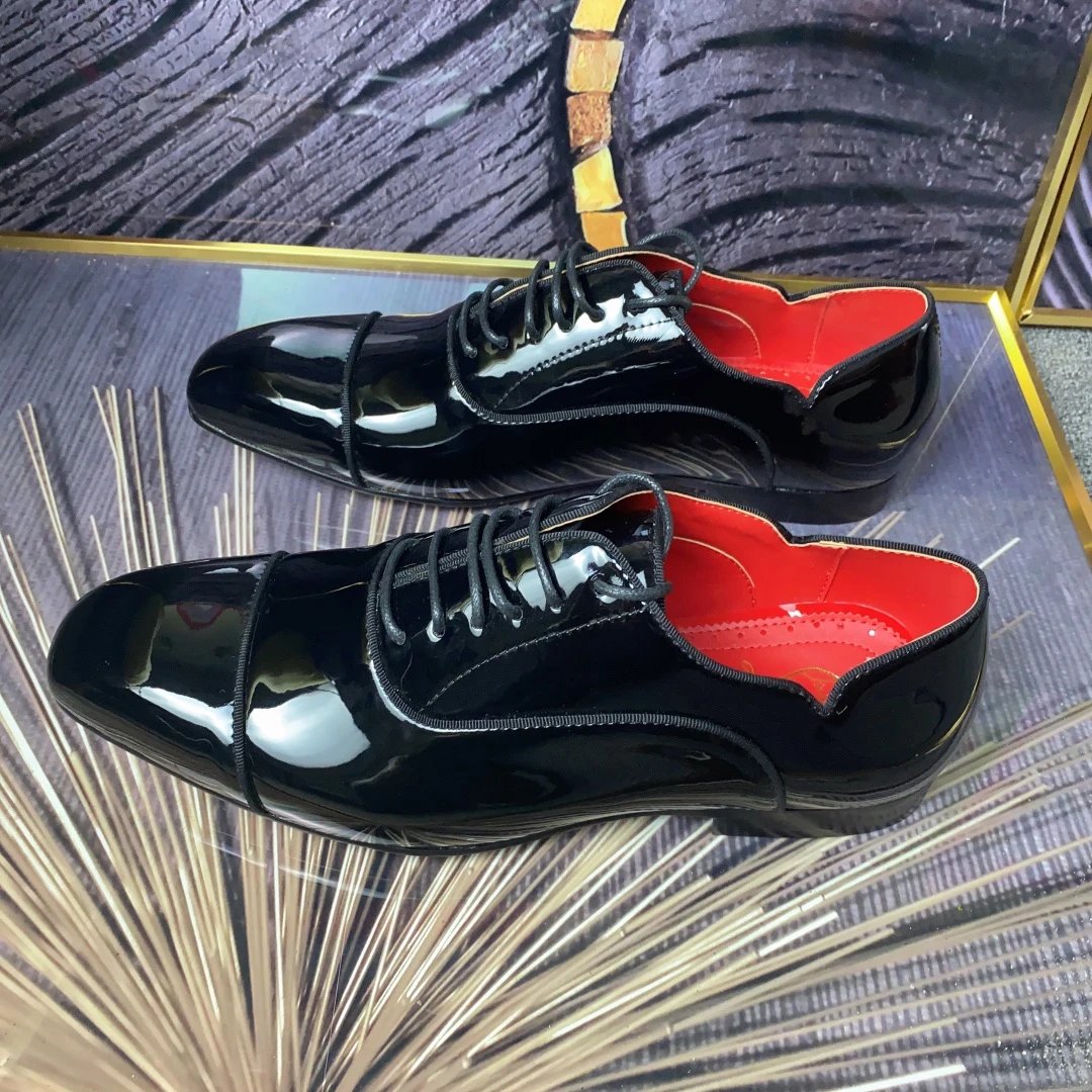 Design Cap-Toe Oxford Black Leather Shoes - 13