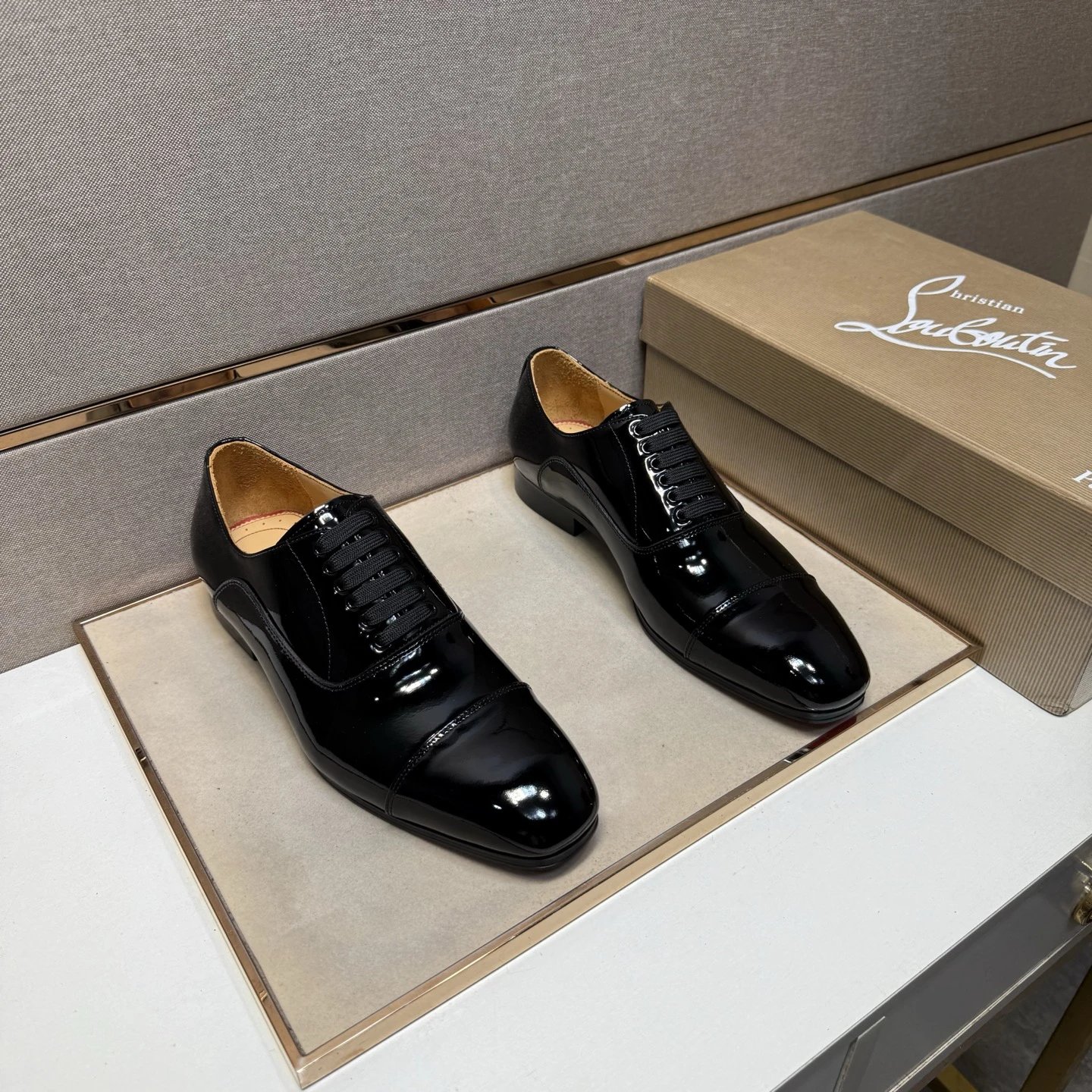 Design Cap-Toe Oxford Black Leather Shoes - 5