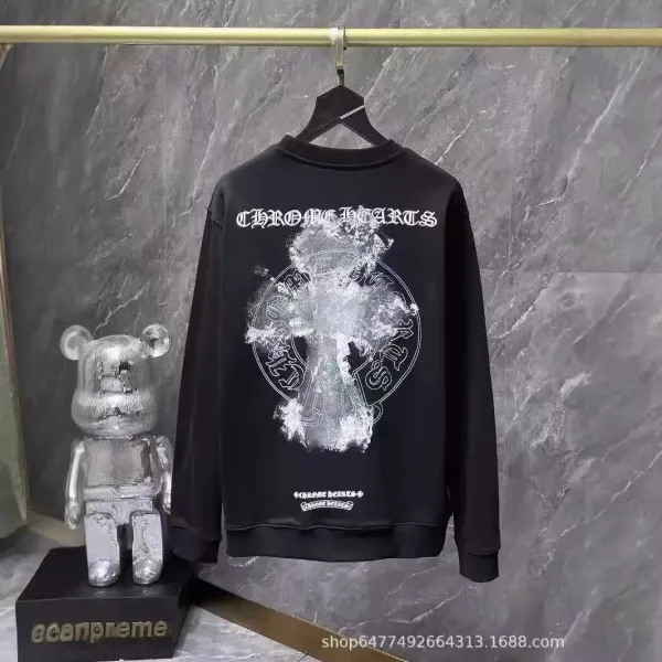 Chrome Hearts Cross Flame Black Hoodie - 1