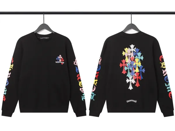 Chrome Hearts Multicolor Cross Print Black Hoodie - 1