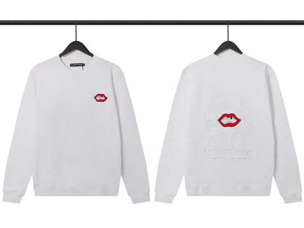 Chrome Hearts x Demonic Lips White Embroidered Hoodie - 1
