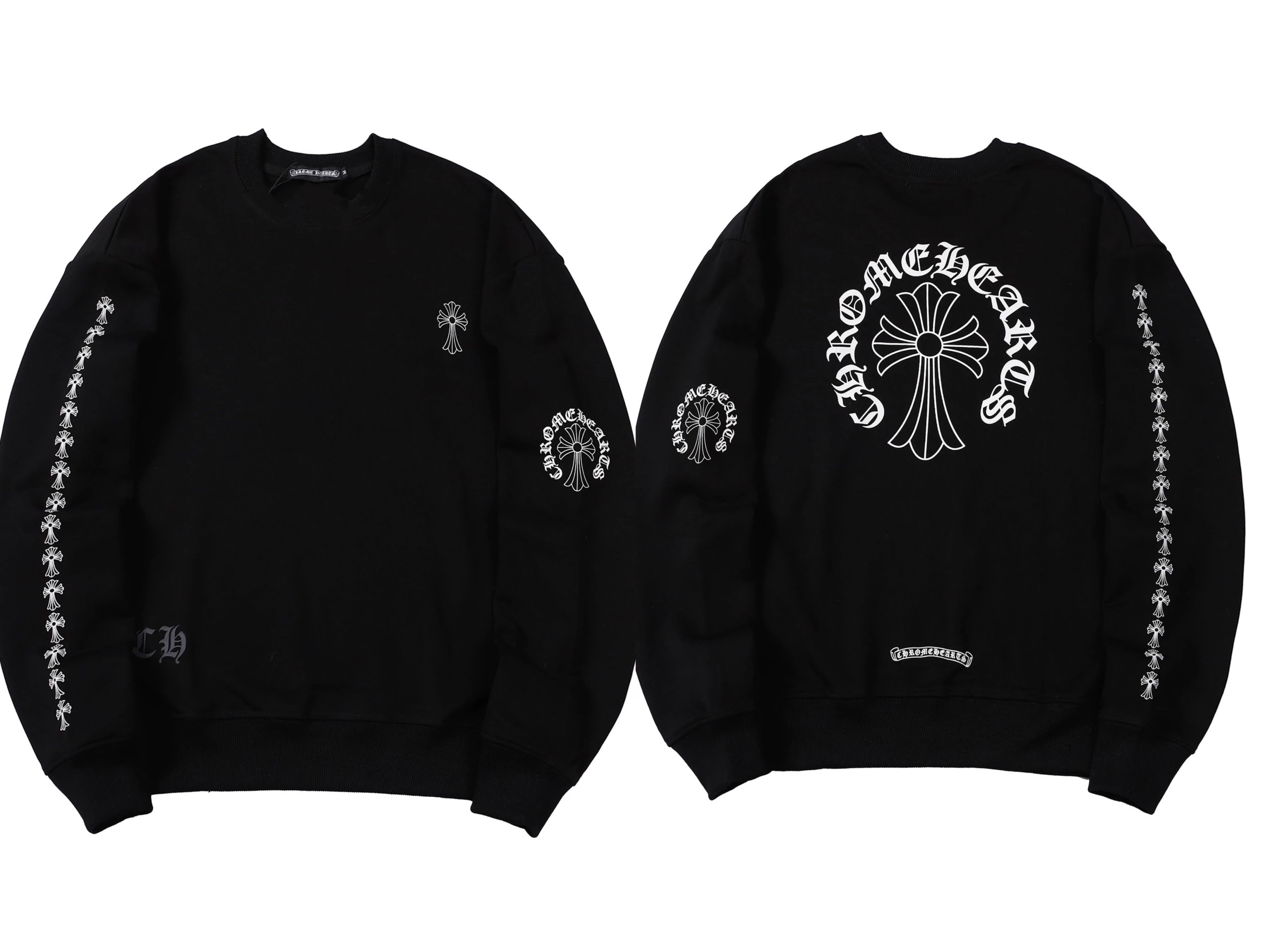 Chrome Hearts Cross Logo Black Crewneck Sweatshirt - 1