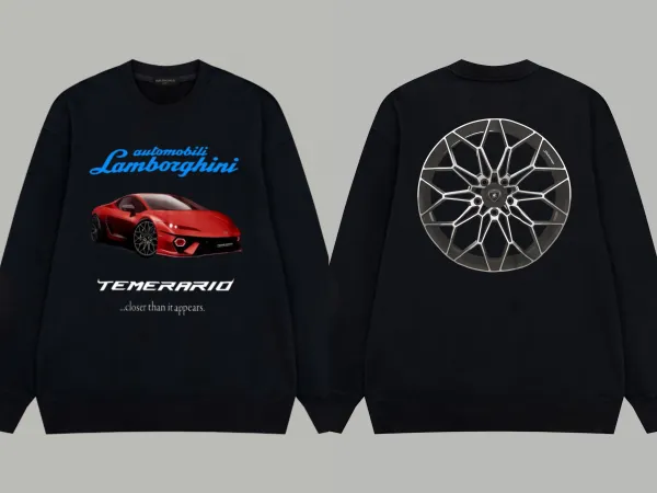 Balenciaga x Lamborghini Temerario Graphic Hoodie Black - 1
