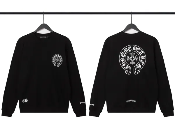 Chrome Hearts Circle Logo Black Crewneck Sweatshirt - 1