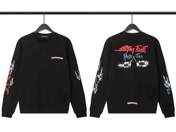 Chrome Hearts Stay Fast Race Team Black Hoodie - 1