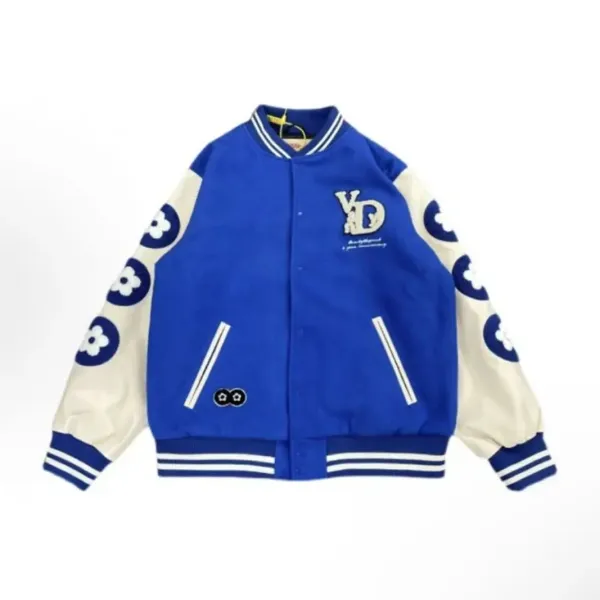 YD x Beauty Beyond 5 Years Anniversary Varsity Jacket Blue and Cream - 1