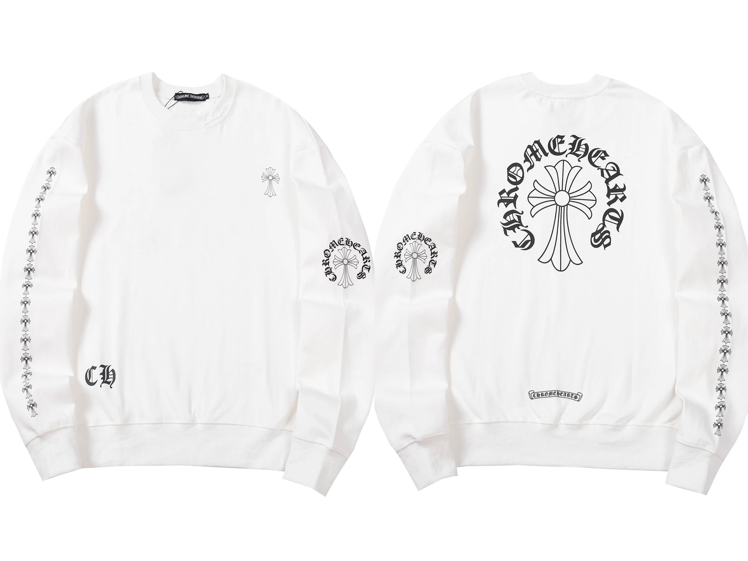 Chrome Hearts Cross Print White Hoodie - 1