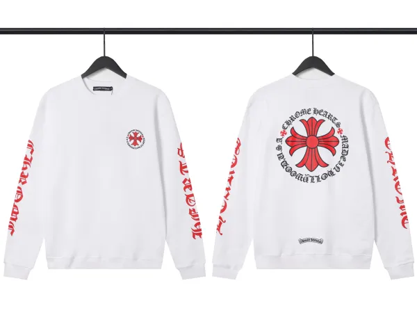 Chrome Hearts Cross Logo White Crewneck Sweatshirt - 1