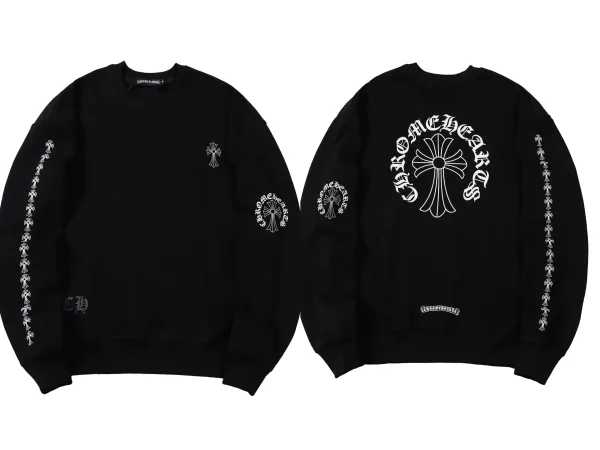 Chrome Hearts Cross Logo Black Crewneck Sweatshirt - 1