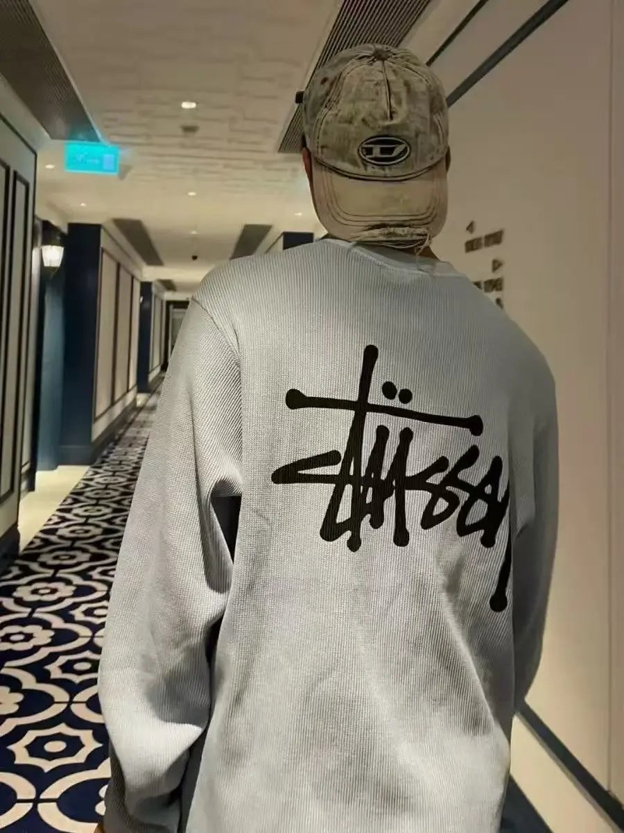 Stüssy Ribbed Long-Sleeve Tee Gray - 6