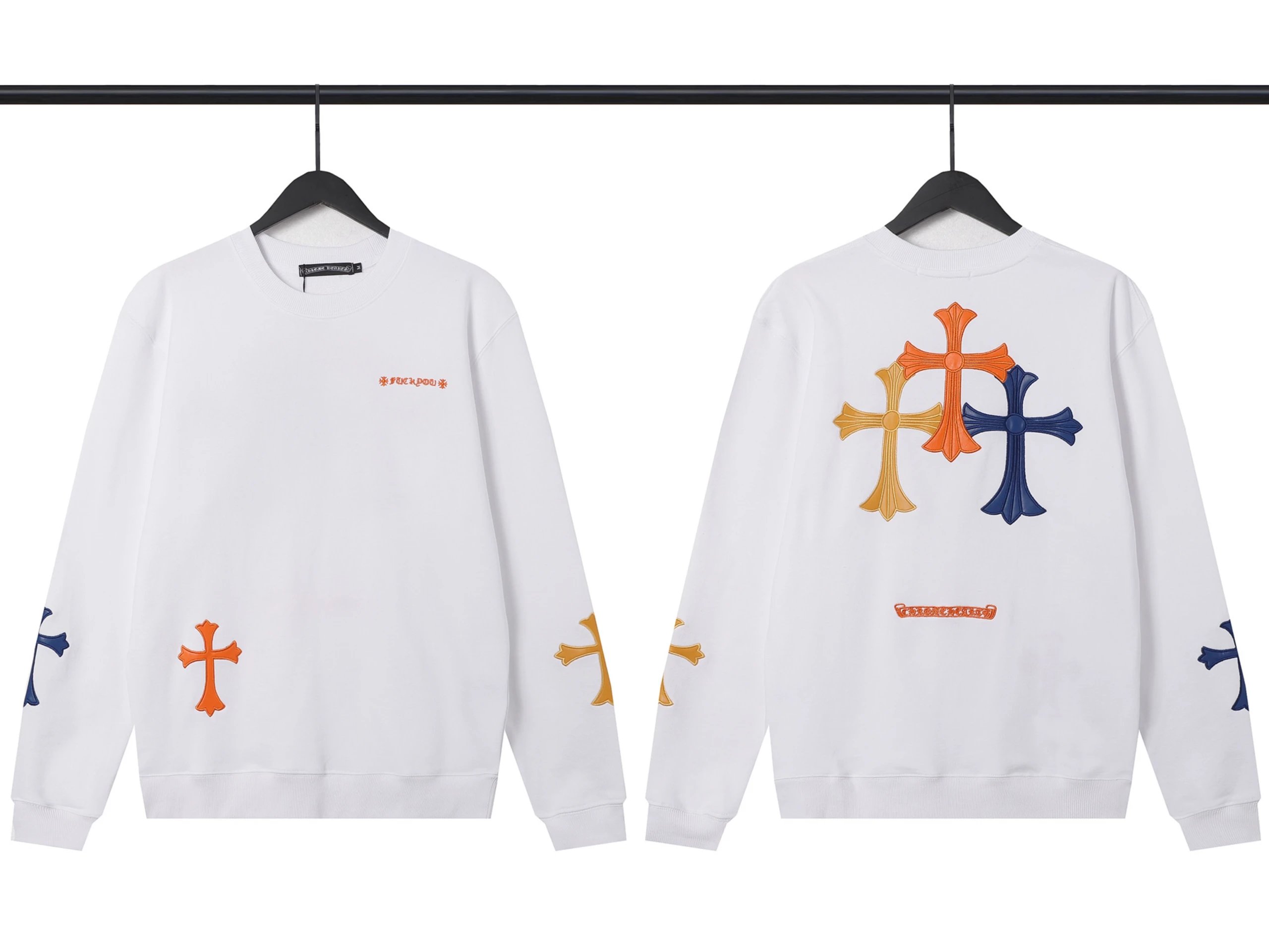 Chrome Hearts Triple Cross White Hoodie - 1