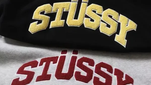 Stüssy Arch Logo Hoodie Gray - 7