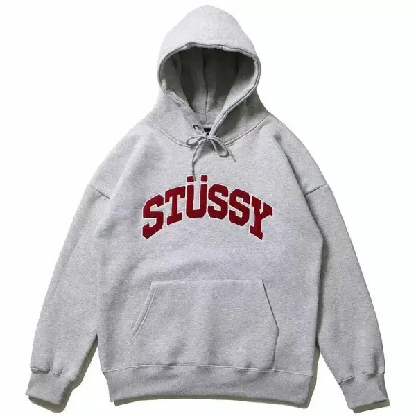 Stüssy Arch Logo Hoodie Gray - 6