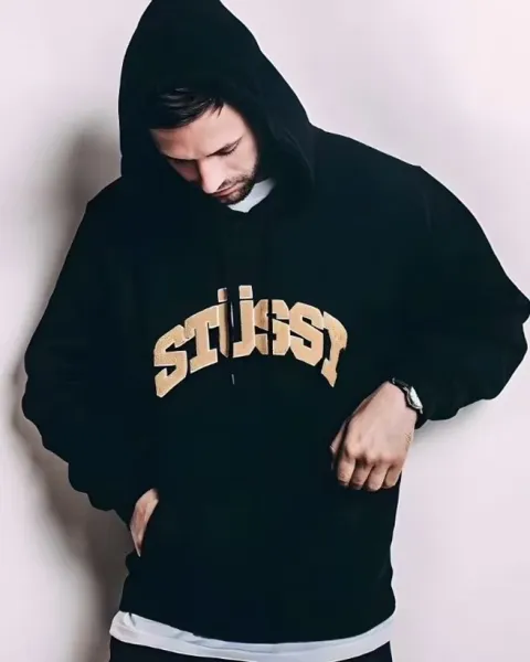 Stüssy Arch Logo Hoodie Gray - 8