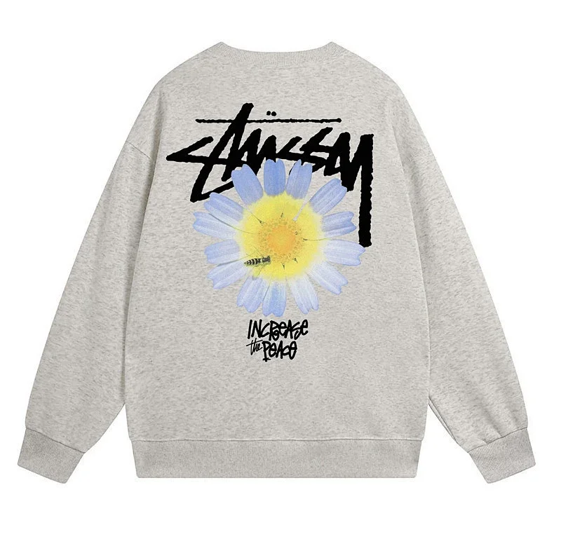 Crew Neck Hoodie Letter Dice Print